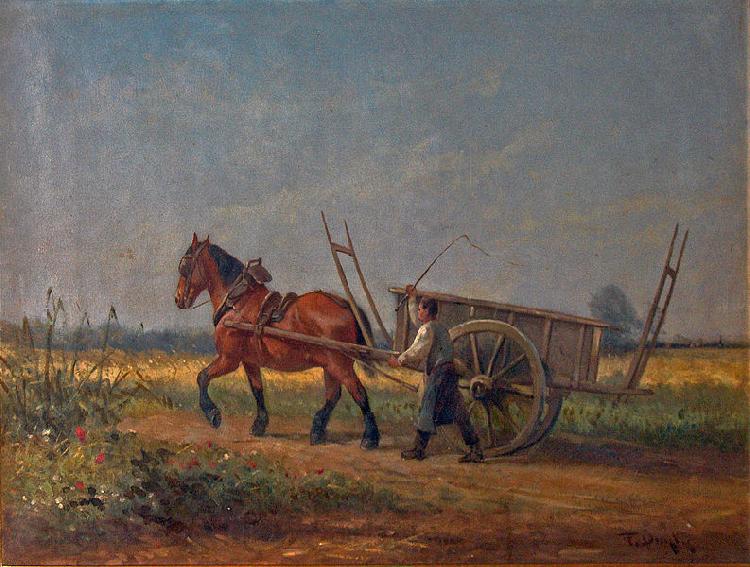 unknow artist Farmer with horse and cart France oil painting art